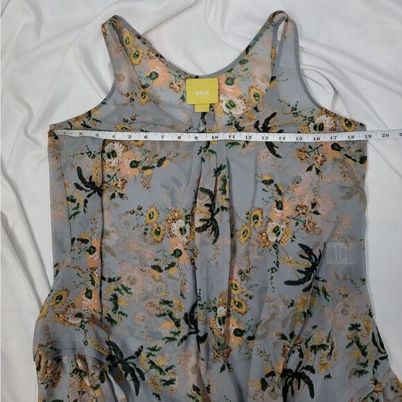 ANTHROPOLOGIE Maeve floral Magda chiffon tunic blouse top S - Picture 7 of 9